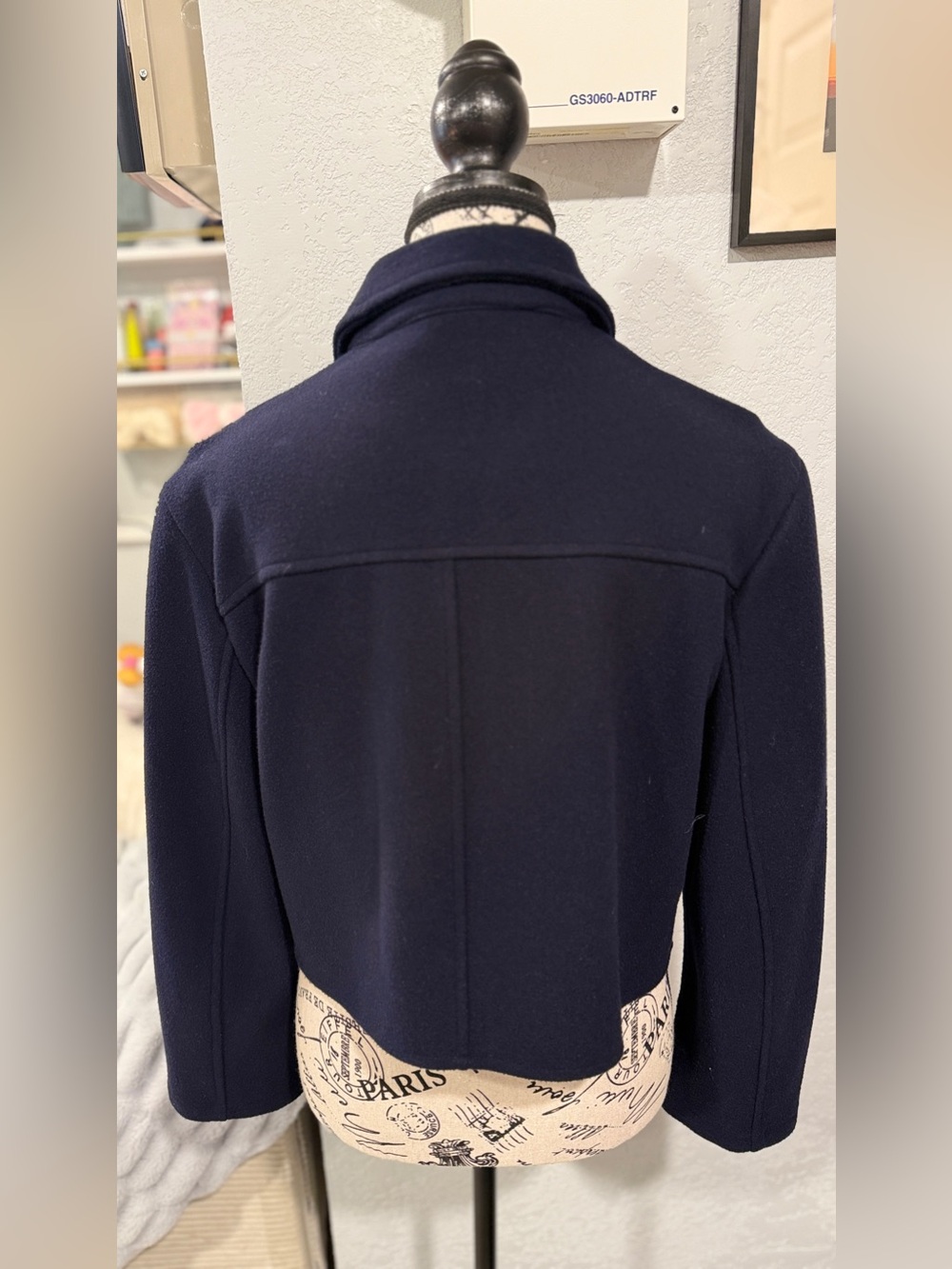OGL Navy Cropped Zip Front Jacket Size Small | Minimalist Collared Jacket | - Picture 6 of 9